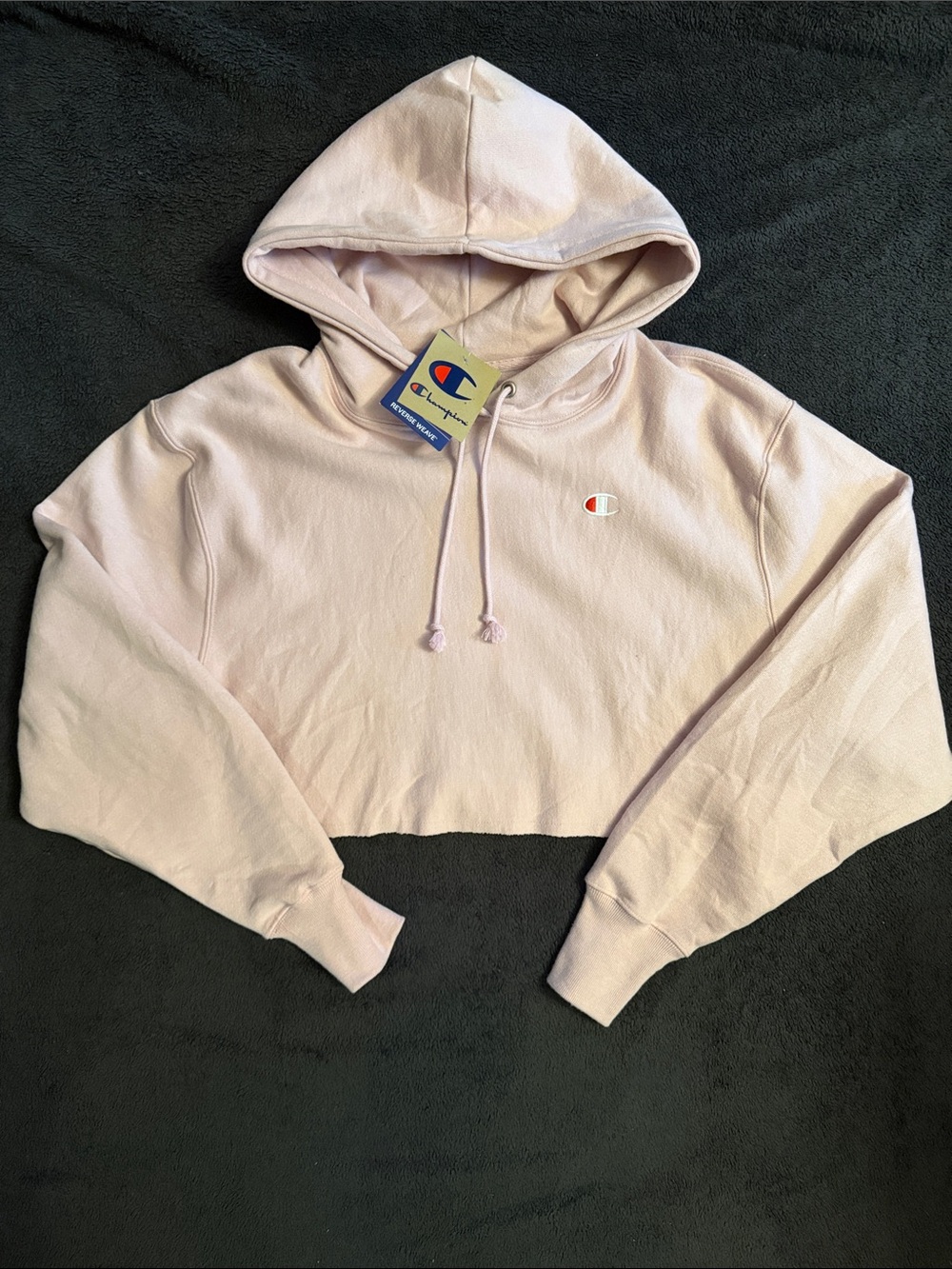 NWT- Champion Women's Cropped Hoodie - Pastel Pink
